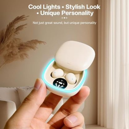 Small Invisible Mini Earbuds Wireless Bluetooth for Small Ear Canals - color: Nude