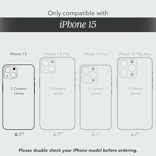 COCOMII Rectangle for iPhone 15 Case, Black Real Mother of Pearl | Compatible with MagSafe Wireless Charging, Shockproof 10ft Drop Protection, Camera & Screen Protection, Premium Glossy Finish - color: Black Real Mother of Pearl, size: iPhone 15 (6.1")