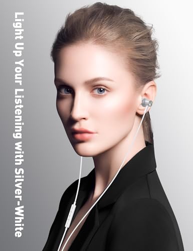 iMangoo for Apple MFi-Certified Wired Earbuds for Lightning Headphones - color: Silver