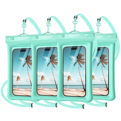 NEPHI IP68 Waterproof Phone Pouch 2 Pack-Up to 8.0"，Adjustable Neck Lanyard Floating Waterproof Phone Case for iPhone,Phone Dry Bags for Vacation Beach Pool Travel Essentials (Aqua Green 4 Pack) - color: Aqua Green 4 pack