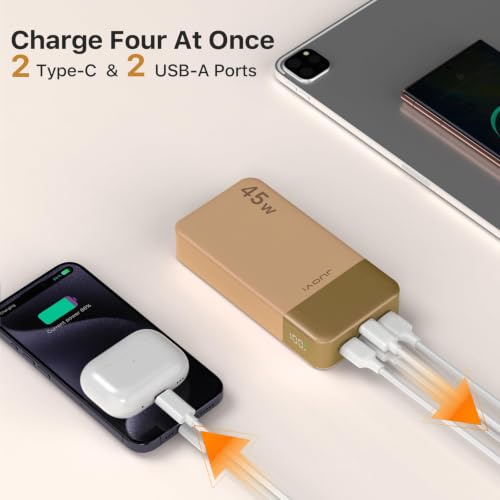 JUOVI Portable Charger 45W 20000mAh Fasting Charging Power Bank - color: Orange