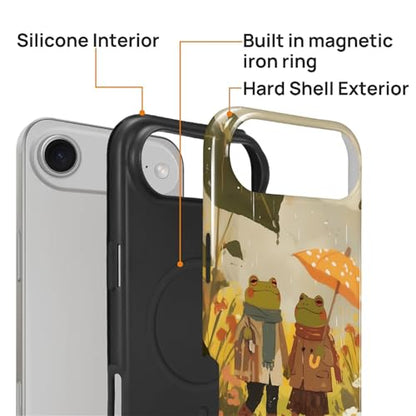 Magnetic for iPhone 17 Air Case,[Compatible with Magsafe] Dual Layer Protective Heavy Duty Shockproof Rugged Drop Protection Bumper Hybrid Case - Rain Frog and Toad - color: Rain Frog and Toad, size: iPhone 17 Air