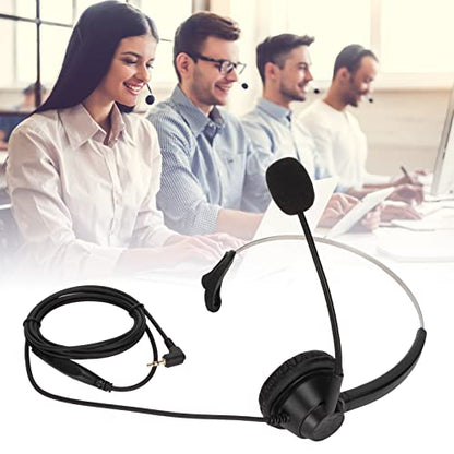 H360-2.5VA Single Sided Headset, Monaural Telephone Headset with Volume Adjustment, Noise - Reducing Mic for 2.5mm Plug, Lightweight Single Ear Headphones for Call Centers and Cu