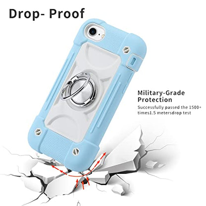 MARKILL Compatible with iPhone 8 Plus/6 Plus Case,iPhone 7 Plus case/iPhone 6S Plus Case 5.5 Inch with Ring Stand, Heavy-Duty Military Grade Shockproof Phone Cover. - color: Ice Blue, size: iPhone 8 Plus/iPhone 7 Plus/6S Plus/6 Plus 5.5"