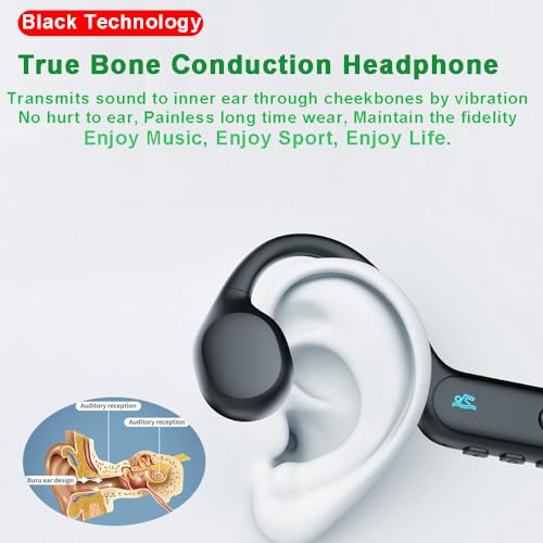 AYI Professional Swim Headphones True Bone Conduction Open Ear Headset Underwater MP3 Player Built-in 32G Memory IP68 Waterproof Bluetooth Earphone for Driving Bicycling Running Skiing-X6 Black - color: Swim Headphone X6 Black