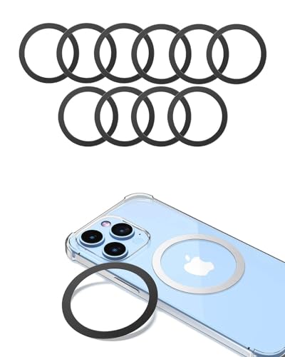 KALAPOP for Magsafe Ring - 10 PCS, Ultra-Thin(0.4mm) Magsafe Sticker, Compatible with iPhone 17/Air/16/15/14/13/12 Series, Samsung Galaxy, Google Pixel Series Black - color: Black-10pcs