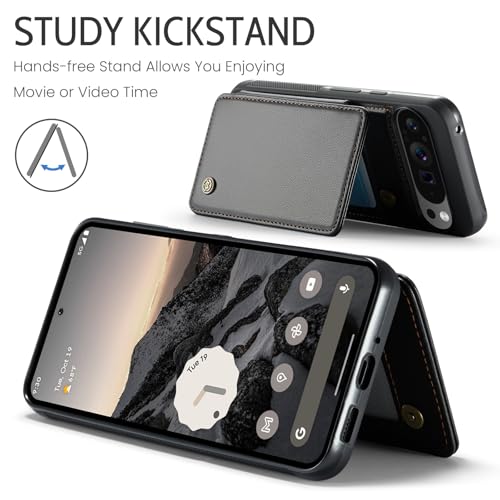 Kowauri for Google Pixel 9 Pro XL Case, PU Leather Wallet Case for Women Men with RFID Blocking Card Holder Slot Magnetic Closure Shockproof Protective Phone Cover for Google Pixel 9 Pro XL (Black)