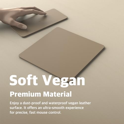 POUT H3 Split Wireless Charging Mouse Pad – Fast Qi Charger with Magnetic Attachment – Smooth Surface & Anti-Slip Base – Compatible with Smartphones and Earbuds (Latte Cream)