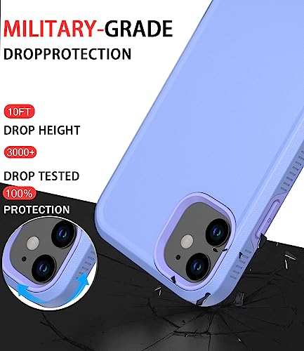 Diverbox for iPhone 12 case [Shockproof] [Dropproof] [Tempered Glass Screen Protector],Heavy Duty Protection Phone Case Cover for Apple iPhone 12(Purple-2in1) - color: Purple-2in1