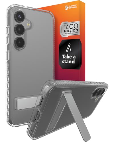ZAGG Crystal Palace Samsung Galaxy S25 Case with Kickstand - Crystal Clear, 13ft Drop Protection, Anti-Yellowing, Graphene Reinforced, Wireless Charging Compatible, Anti-Scratch - size: Samsung Galaxy S25, style: Without Snap