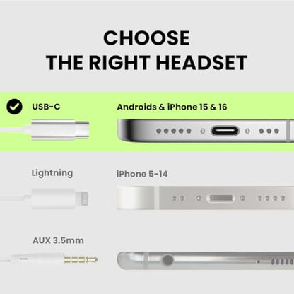 Avantree C171 - USB-C Wired Earbuds with Microphone & Volume Controls - color: White, size: Standard, style: USB-C (Android & iPhone 15 & 16)