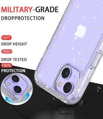 Diverbox for iPhone 13 Case [Shockproof] [Dropproof] [with Screen Protector ] 3in1 Heavy Duty Protection Phone Case Cover for Apple iPhone 13 (Clear Flash) - color: Clear Flash