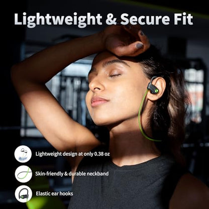 JOYWISE Bluetooth Headphones, Wireless Earbuds with 16 Hrs Playtime for Gym - color: Green