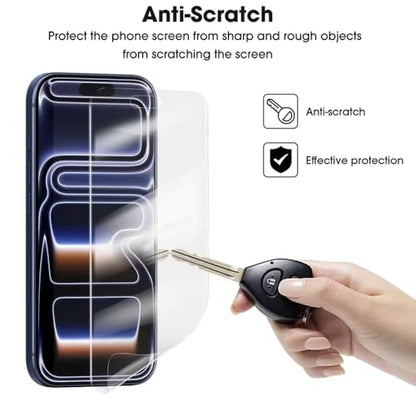 2Pack Soft Hydrogel Film Screen Protector for iPhone 17 Pro Max, Upgraded Protective film Non-breakable Flexible TPU for iPhone 17 Pro Max (NOT Glass) - color: iPhone 17 ProMax