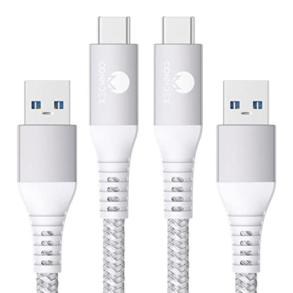 CONMDEX Android Auto USB Cable [3ft, 2Pack] 10Gbps, 3A Fast Charging - color: White, size: 3ft+3ft, style: 2Pack