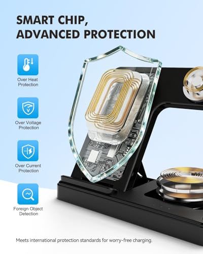 3-in-1 Charging Station for Samsung, Foldable Wireless Charger Stand