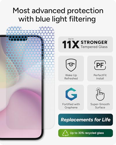 ZAGG XTR5 Screen Protector for iPhone 17e/ 16e/ 14/13/ 13 Pro - Glass, Blue Light Protection, 11X Stronger, Eyesafe CPF60 Tech, Anti-reflective Tech, Touch Sensitive Tempered Glass, Easy To Install - size: iPhone 17e/ 16e/ 14/ 13/ 13 Pro