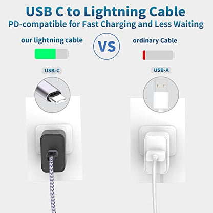 [Apple MFi Certified] Short iPhone Charger 8 Inch 3Pack, USB A to Lightning
