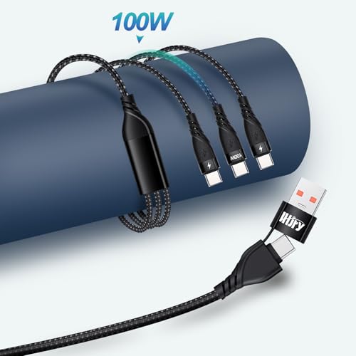 100W 3 USB C Splitter Charging Cable, Multi C Cords for all USB C Devices