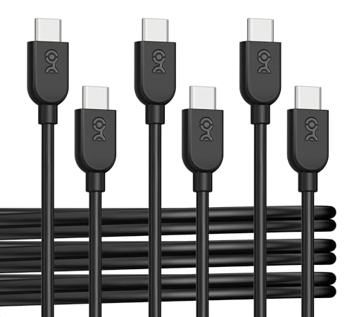 Cable Matters 3-Pack USB C Charging Cable, 60W Charging, 6ft, Black - color: Black, size: 6 ft