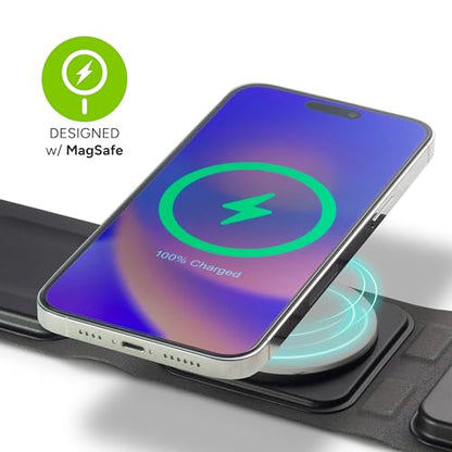 Mophie 3-in-1 Travel Charger with MagSafe - Portable Wireless Charging Hub - color: Black, style: Gen 1
