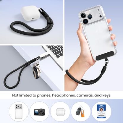 takyu 3 Pack Phone Wrist Strap, 360°Rotating Phone Lanyard without Tangles - color: Black, Dark Gray, Orange