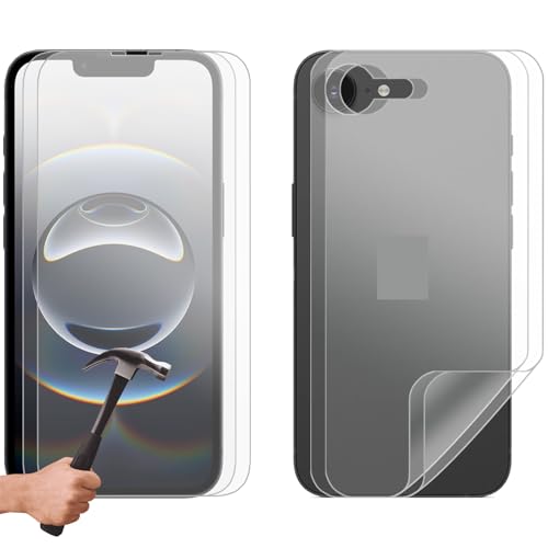 2 Set Tempered Glass Screen Protector Guard for Apple iPhone 17e Front and Back Soft Film Bulk