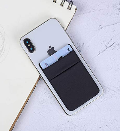 Fulgamo Phone Wallet Stick on,Card Holder for Phone Case,Phone Card Holder - color: Black,Black