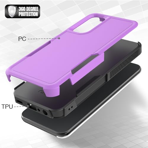 MDCN for Galaxy A25 5G Case: Dual Layer Protective Heavy Duty Cell Phone Cover Shockproof Rugged with HD Screen Protector - Military Protection Bumper Tough - Galaxy A25 5G 2024, Purple - color: Purple (PC) + Black (TPU)