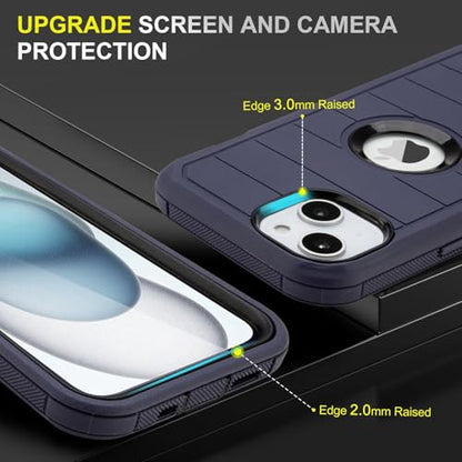 Shockproof for iPhone 14 Case Protective, Heavy Duty Rugged Full-Body, Blue | for Defender Phone Case iPhone 14, Anti-Drop, Military-Grade Phone Case - color: Blue