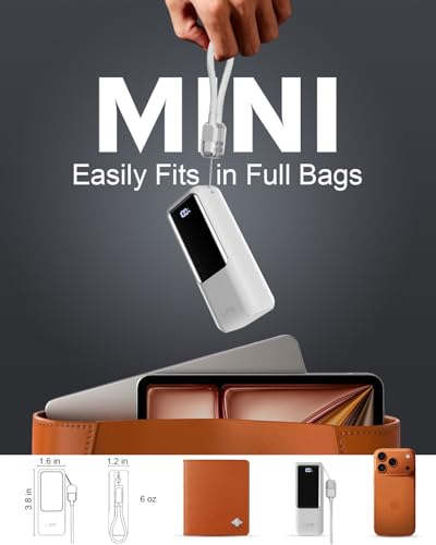 Mini Portable Charger 10000mAh 22.5W PD Small Power Bank Fast Charging - color: White