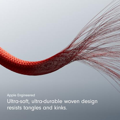 Beats 240W USB-C to USB-C Braided Cable, Fast Charging, Durable/Tangle Free, Compatible with Apple and Android Devices (3 m/10 ft) – Rapid Red - color: Rapid Red, size: 10 ft, style: USB-C to USB-C