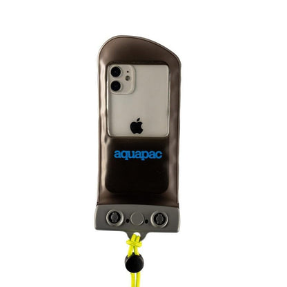 Aquapac Waterproof Phone Case, Mini, Grey | iPhone and Android, Made in The UK, Hiking, Mountain Biking, Running Accessory, Floating, IPX8 certified to 30 ft deep. - color: Grey, size: Mini