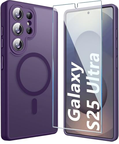 for Samsung Galaxy S25 Ultra Case, Galaxy s25 Ultra Phone Case with Screen Protector [Full Camera Protection] Slim Shockproof Cover for s 25 Ultra - Purple - color: Purple, size: S25 Ultra Case