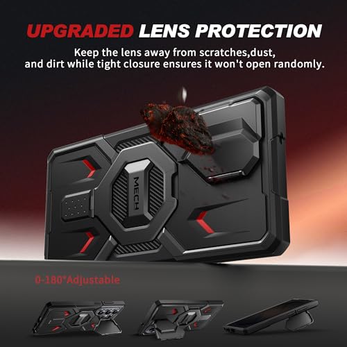 TONGATE Magnetic Stand for Samsung Galaxy S26 Ultra Case, Compatible with Magsafe, [Camera Cover & 2 Front Frames][Military Drop Protection]S26 Ultra Case Built-in Screen Protector & Belt Clip,Black/P - color: Black/P