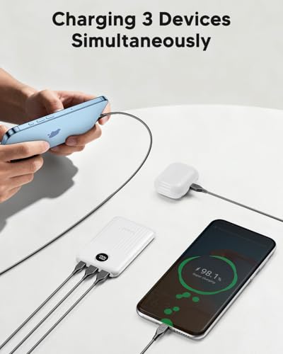Portable Charger,Ultra Slim 10000mAh 22.5W Power Bank,USB C in/Output Fast Charging Mini Battery Pack Compatible with iPhone 17 16 15 14 Samsung S23 S22 S21 Google iPad etc (White) - color: White