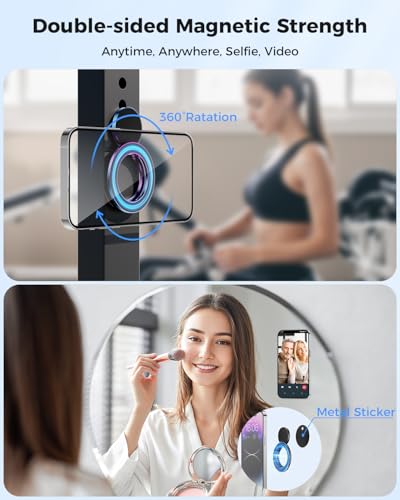 SUPERONE Dual-Sided Magnetic Ring Holder, Colorful Gym Phone Grip Kickstand - color: Colorful