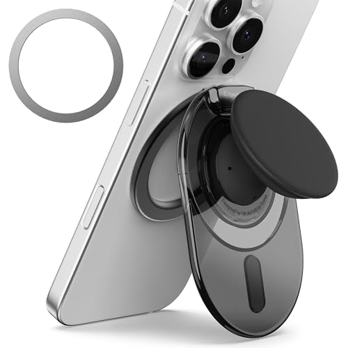 Sinjimoru Phone Grip Stand for MagSafe, Magnetic Kickstand, Clear Black - color: Clear Black