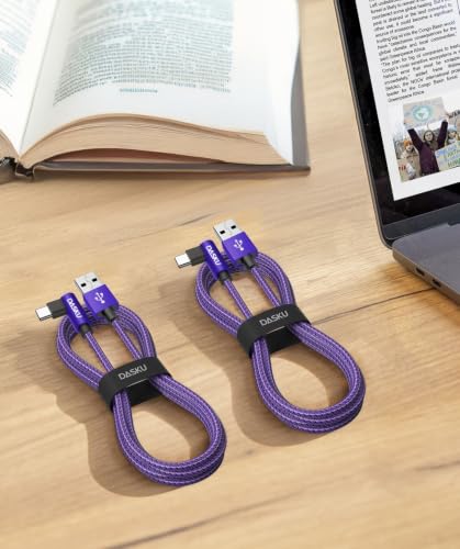 USB to USB C Cable 90 Degree 6FT, Right Angle USB A USBC Cable 2Pack Purple - color: Purple, size: 6FT, style: USB A to USB C