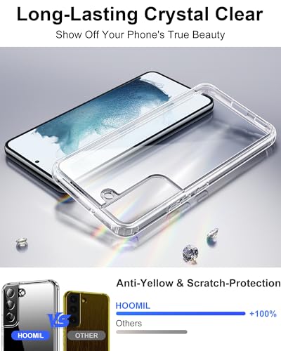 HOOMIL Case for Samsung Galaxy S22 5G 6.1-Inch, Non-Yellowing, Drop Protection, Anti-Scratch Transparent Hard Back Phone Cover - Crystal Clear - color: Clear, size: Samsung Galaxy S22