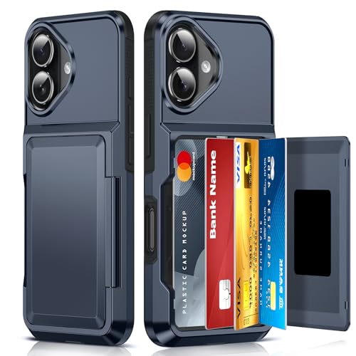 LeYi for iPhone-17 Wallet Case Blue: i Phone iphone17 Cases with Card Holder Protective iohone 17case Cover Funda para Heavy Duty Military Grade Drop Proof Hard Men iphone17case, Navy Blue - color: Blue, size: iPhone 17 6.3''