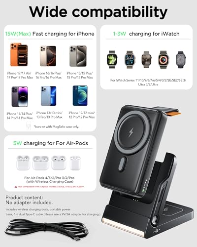 5 in 1 Charging Station Portable Charger Power Bank for Apple Watch Charger