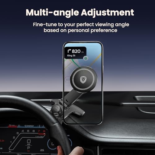 JunDa Universal 360-Degree Rotating Car Phone Holder, Multifunctional Dashboard Phone Mount with Clip for All Smartphones, Secure Flexible Grip for Car Dash & Rearview Mirror