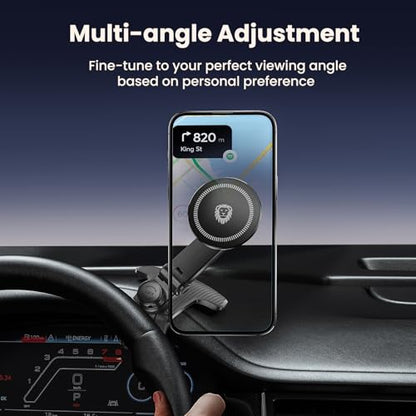JunDa Universal 360-Degree Rotating Car Phone Holder, Multifunctional Dashboard Phone Mount with Clip for All Smartphones, Secure Flexible Grip for Car Dash & Rearview Mirror