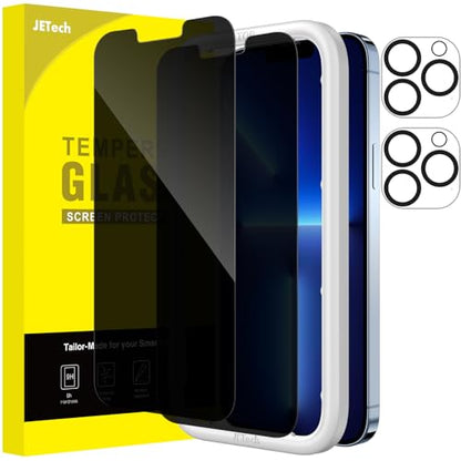 JETech Privacy Screen Protector for iPhone 13 Pro Max, 2+2 Pack - size: iPhone 13 Pro Max