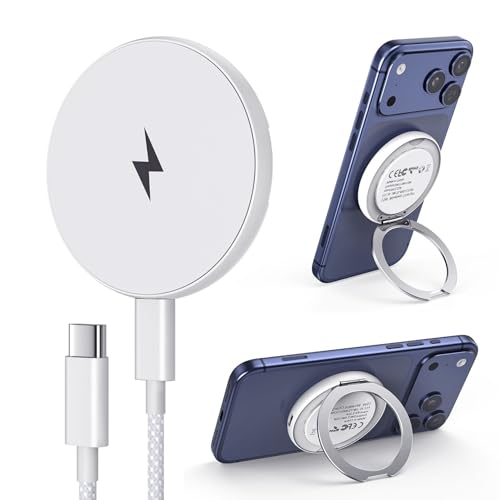 EGK Mag.Safe Charger for iPhone, Magnetic Wireless Charger Stand for iPhone 12-17 Series & AirPods Pro 4-2 with 6.6ft USB-C Charging Cable