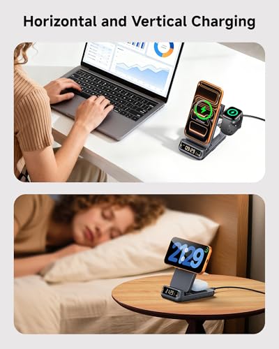 25W 3 in 1 MagSafe Charger Stand for iPhone 18/Duo, Apple Watch, AirPods