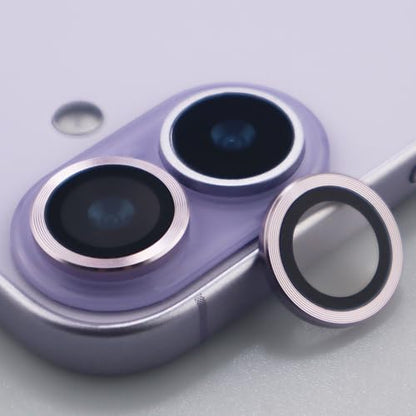 for iPhone 17 Camera Lens Protector Metal Tempered Glass Screen Accessories Cover (Purple) - color: Purple