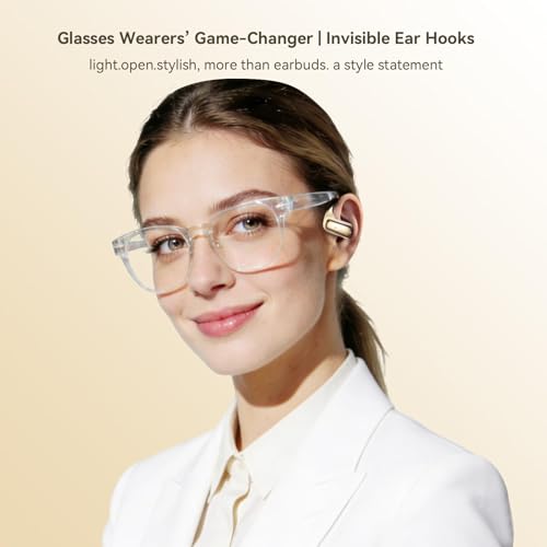 Xmenha Open Over Ear Earbuds Wireless Bluetooth Open Ear Headphones - color: Skin Tone