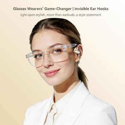 Xmenha Open Over Ear Earbuds Wireless Bluetooth Open Ear Headphones - color: Skin Tone